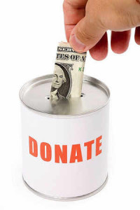 donate can with dollar